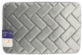 Flannel Brick Emboss Memory Foam Bath Mat