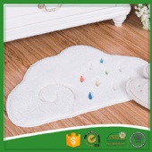 Anti Slip Bathroom Design Microfiber White Shag Area Rug