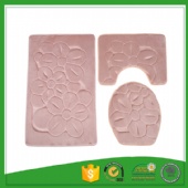 Luxury Embossing Toilet Bath Mat Set 3 Piece