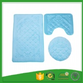 Light Blue European Floral Embossing Bathroom Set Modern