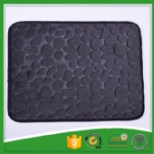 100% polyester anti skid pvc backed stone shaped flannel bath mats