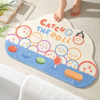 Lovely cartoon bathroom rug floor waterproof bath rug anti-bateria microfiber shower mat