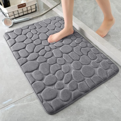 Embossed Flannel Fleece washable Bath Mats