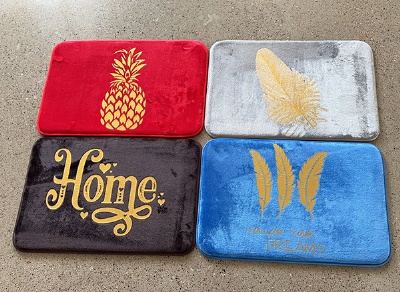 Gold foil printed bath mat